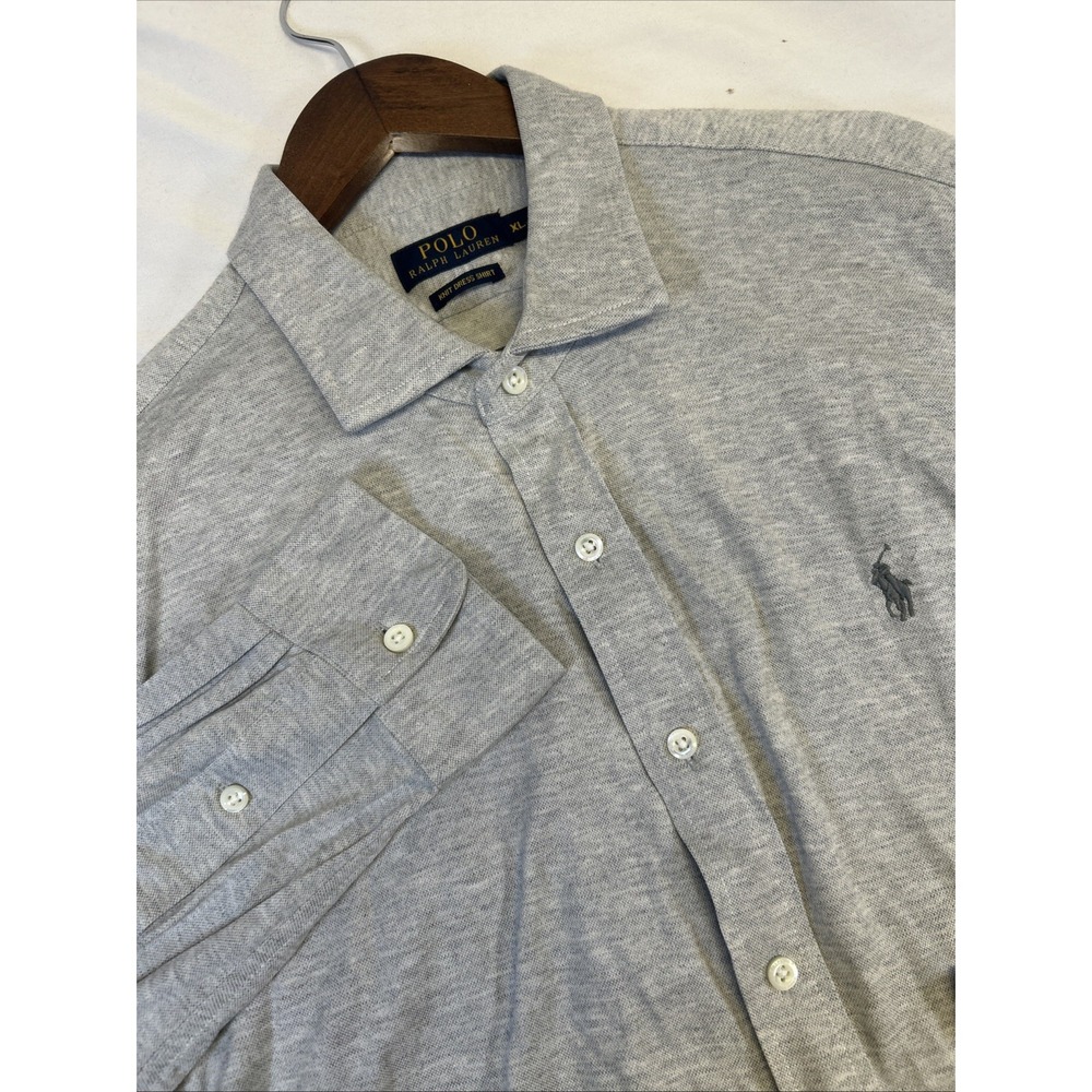 Polo Ralph Lauren‎ Gray Solid Long Sleeve Button Down Shirt Men's XL All Cotton